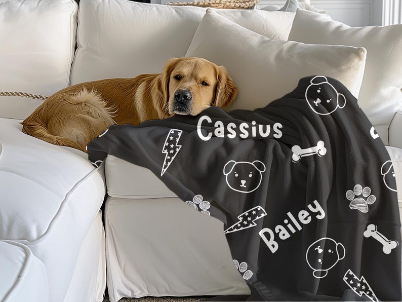 Personalized Dog Name Blanket Custom Fleece Dog Bed for Pet Lovers TintsandTots LLC