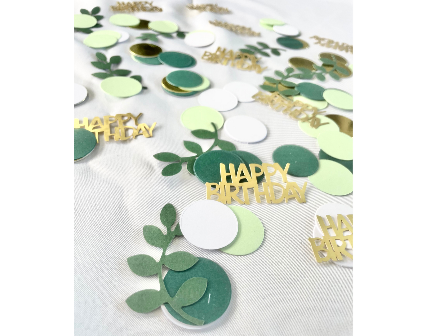 120 Piece Sage Green Happy Birthday Confetti