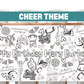 Personalized Cheer Theme Coloring Banner Birthday Cheerleader