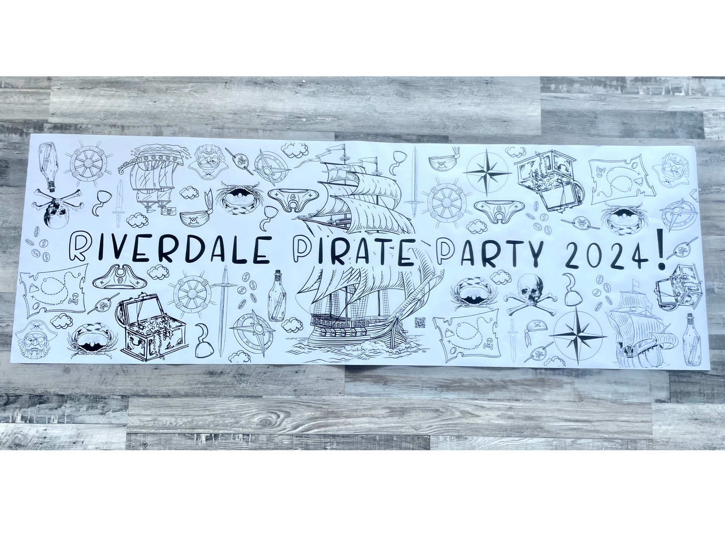 Personalized Pirate Coloring Banner