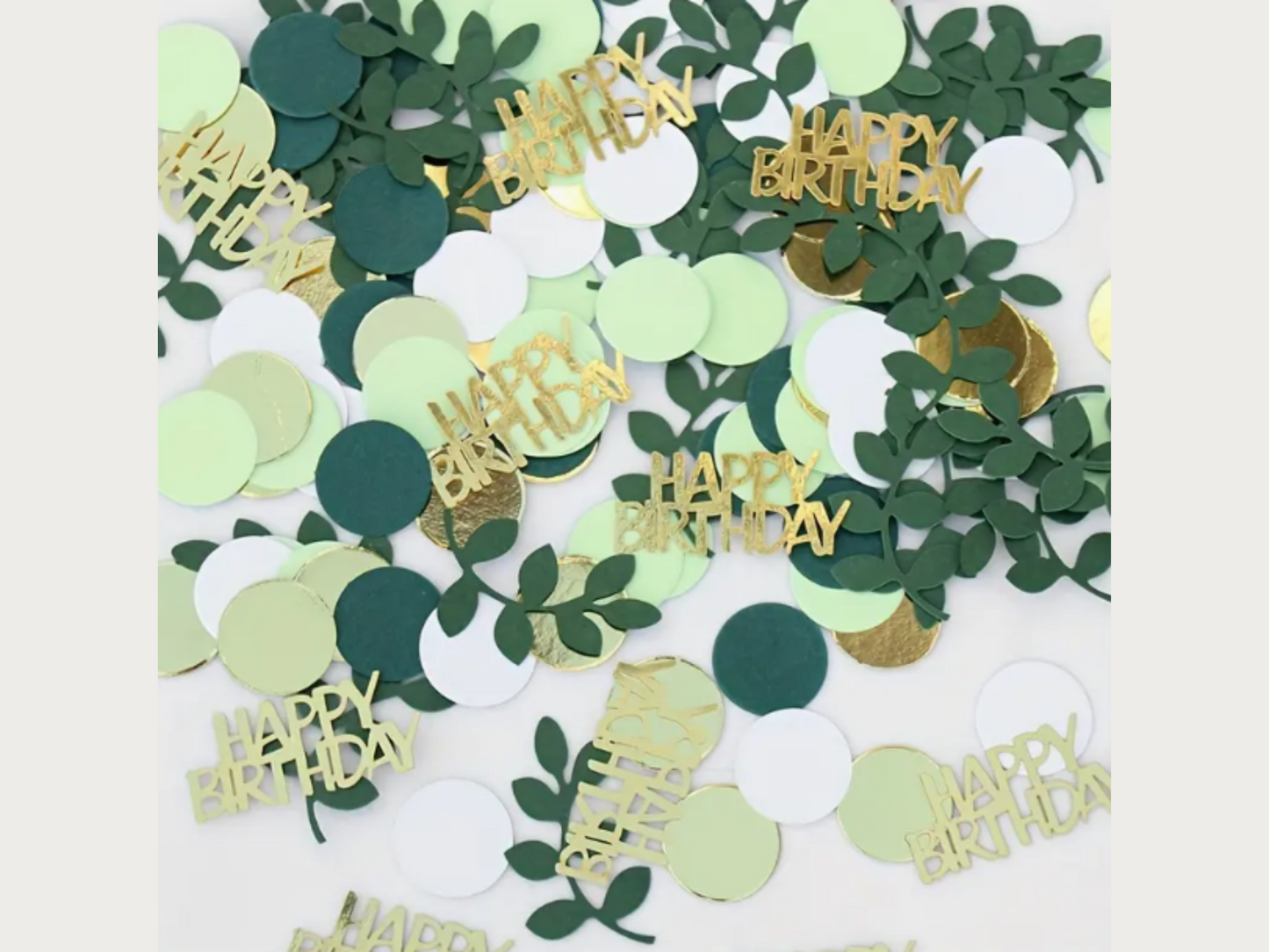 120 Piece Sage Green Happy Birthday Confetti