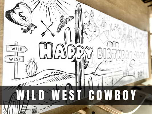 Wild West Coloring Banner Cowboy