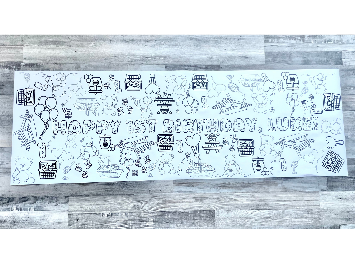 Teddy Bear Theme Coloring Banner