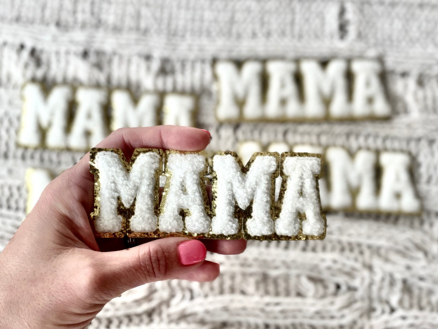 MAMA Chenille Iron on Patch DIY Kit