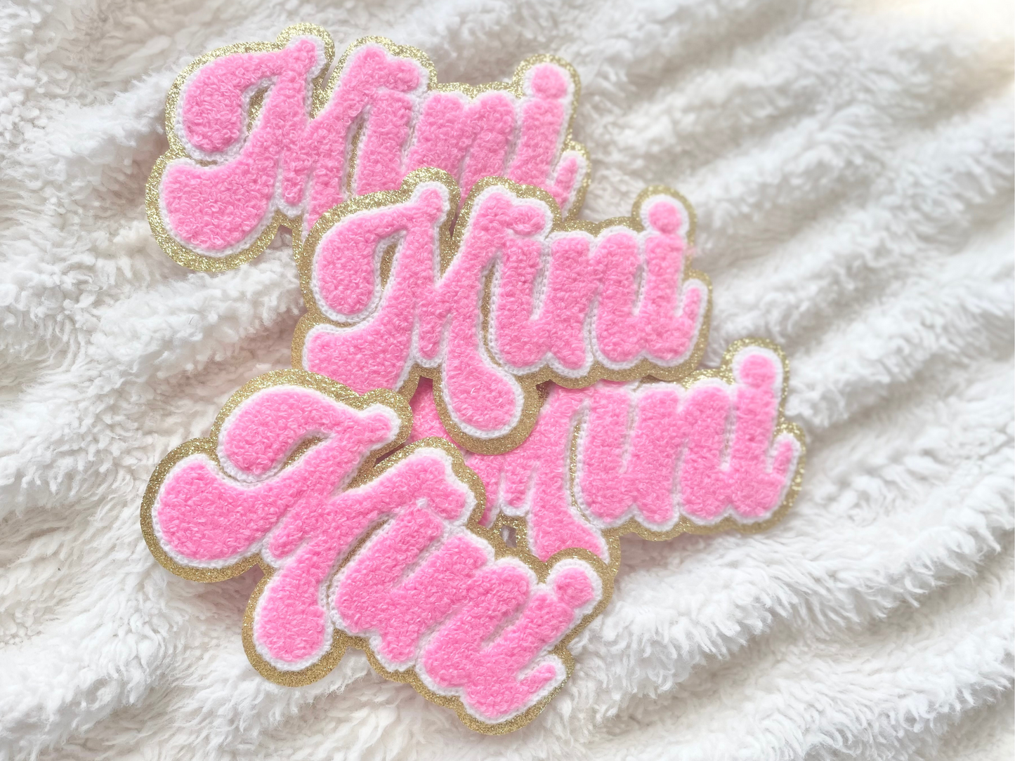 Mini Iron on Patches Pink