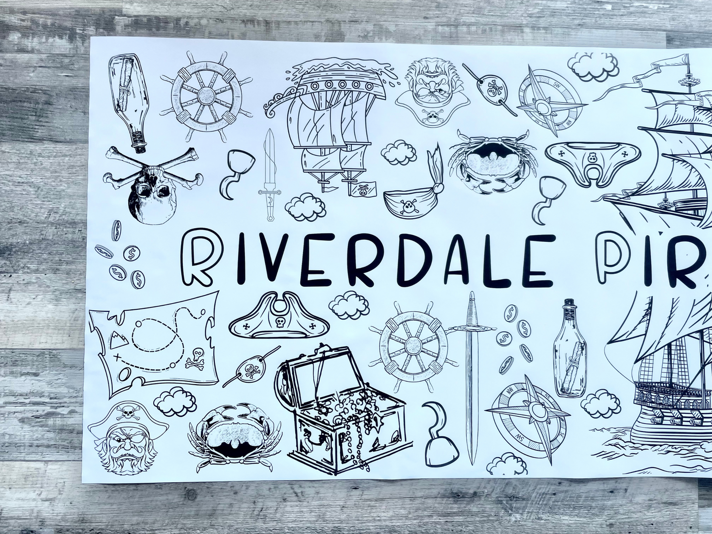 Personalized Pirate Coloring Banner