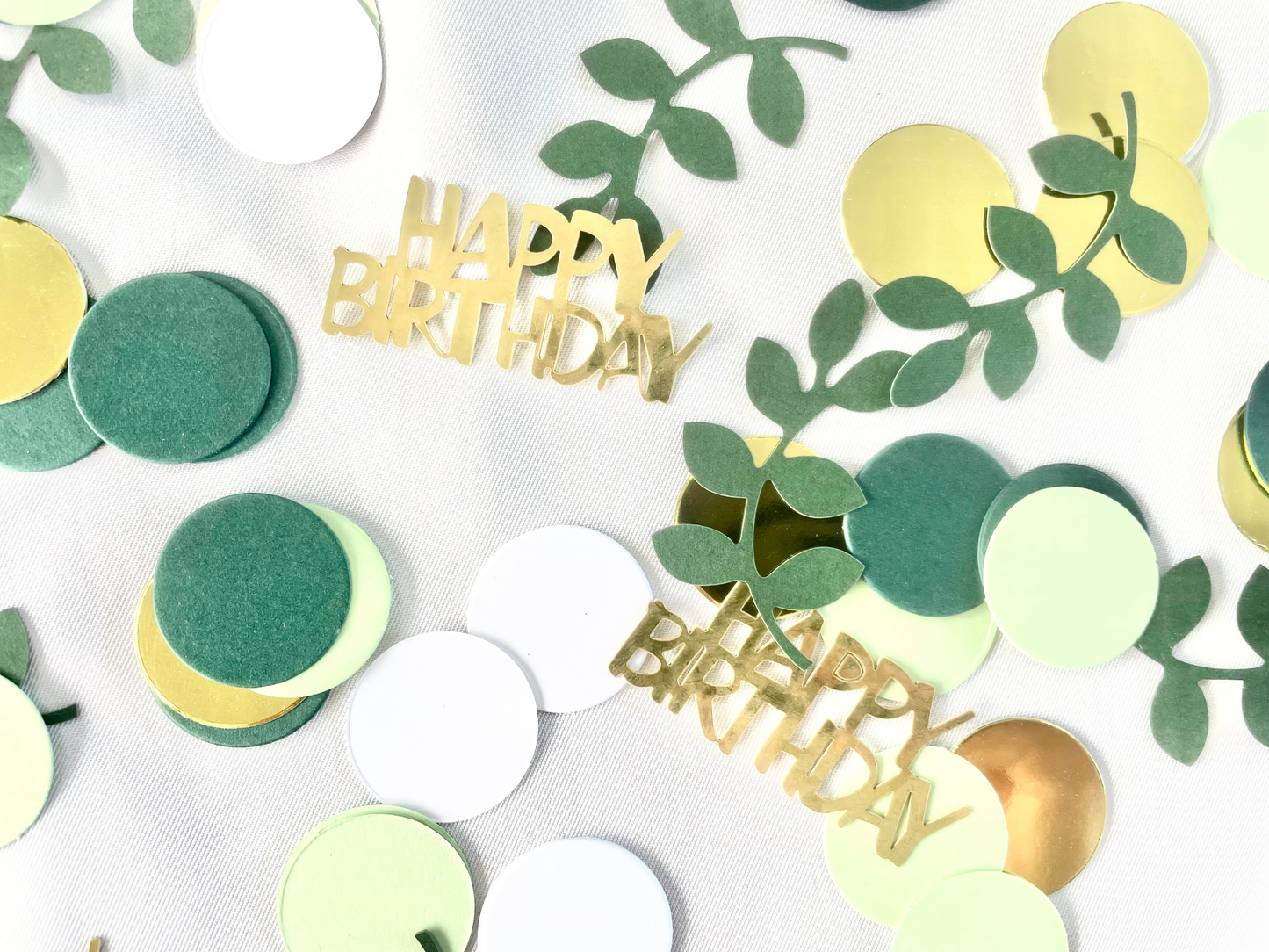 120 Piece Sage Green Happy Birthday Confetti