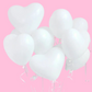 Set of 30 Piece White Heart Shaped Latex Balloon