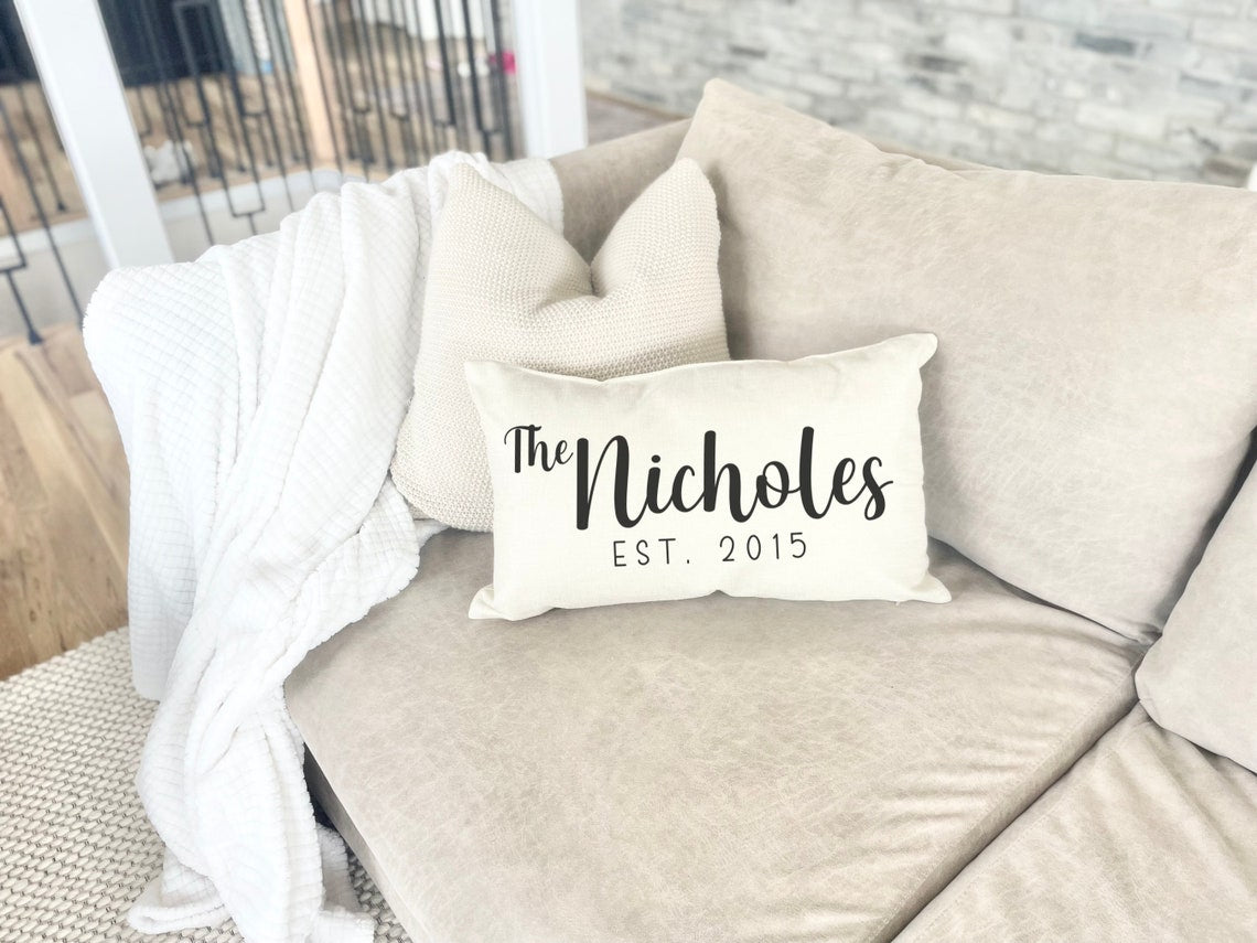 Personalized Last Name Pillowcase – Customize Est Wedding Gift