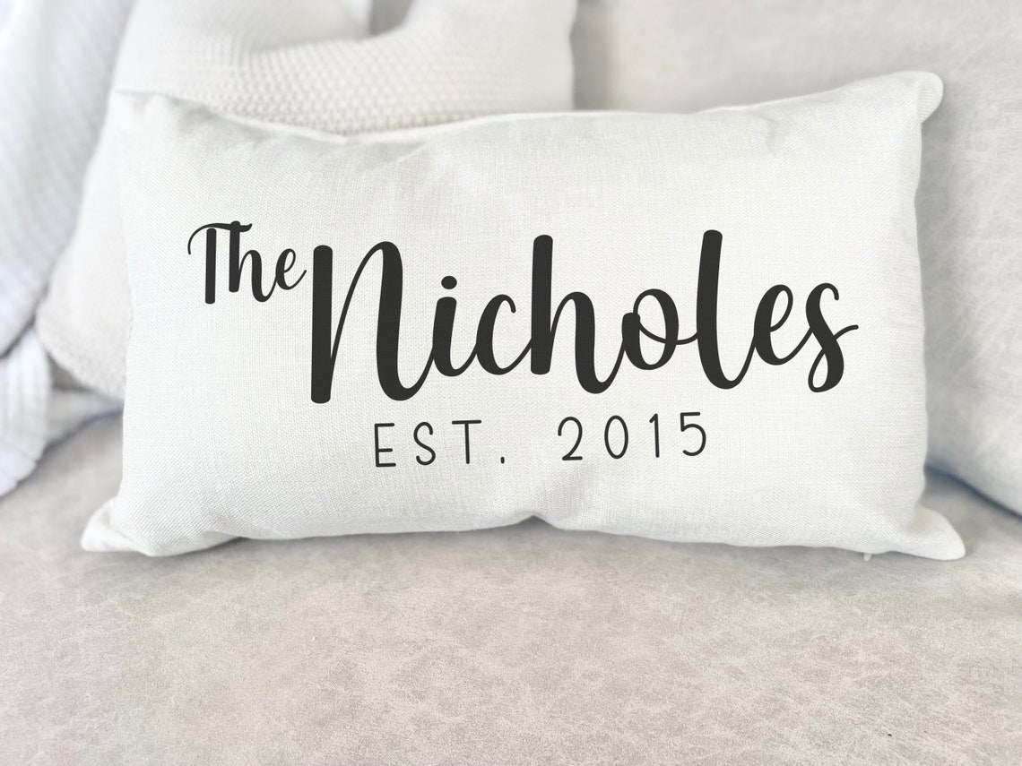 Personalized Last Name Pillowcase – Customize Est Wedding Gift