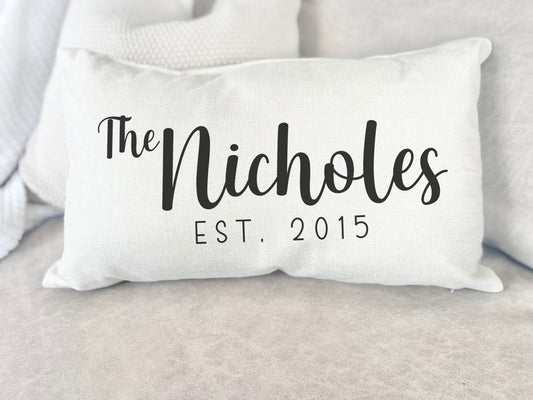 Personalized Last Name Pillowcase – Customize Est Wedding Gift