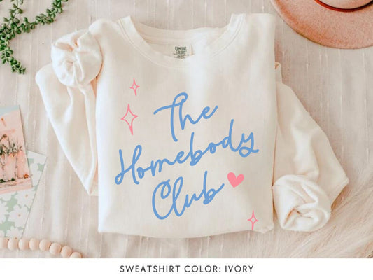 The Homebody Club Comfort Colors Blue and Pink Sweater