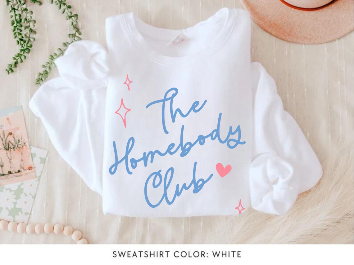 The Homebody Club Comfort Colors Blue and Pink Sweater