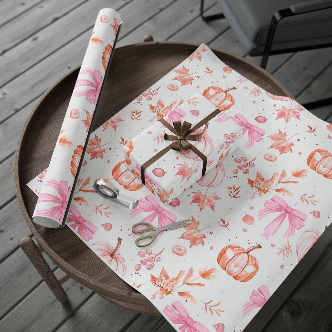 Pink Fall Coquette Gift Wrap