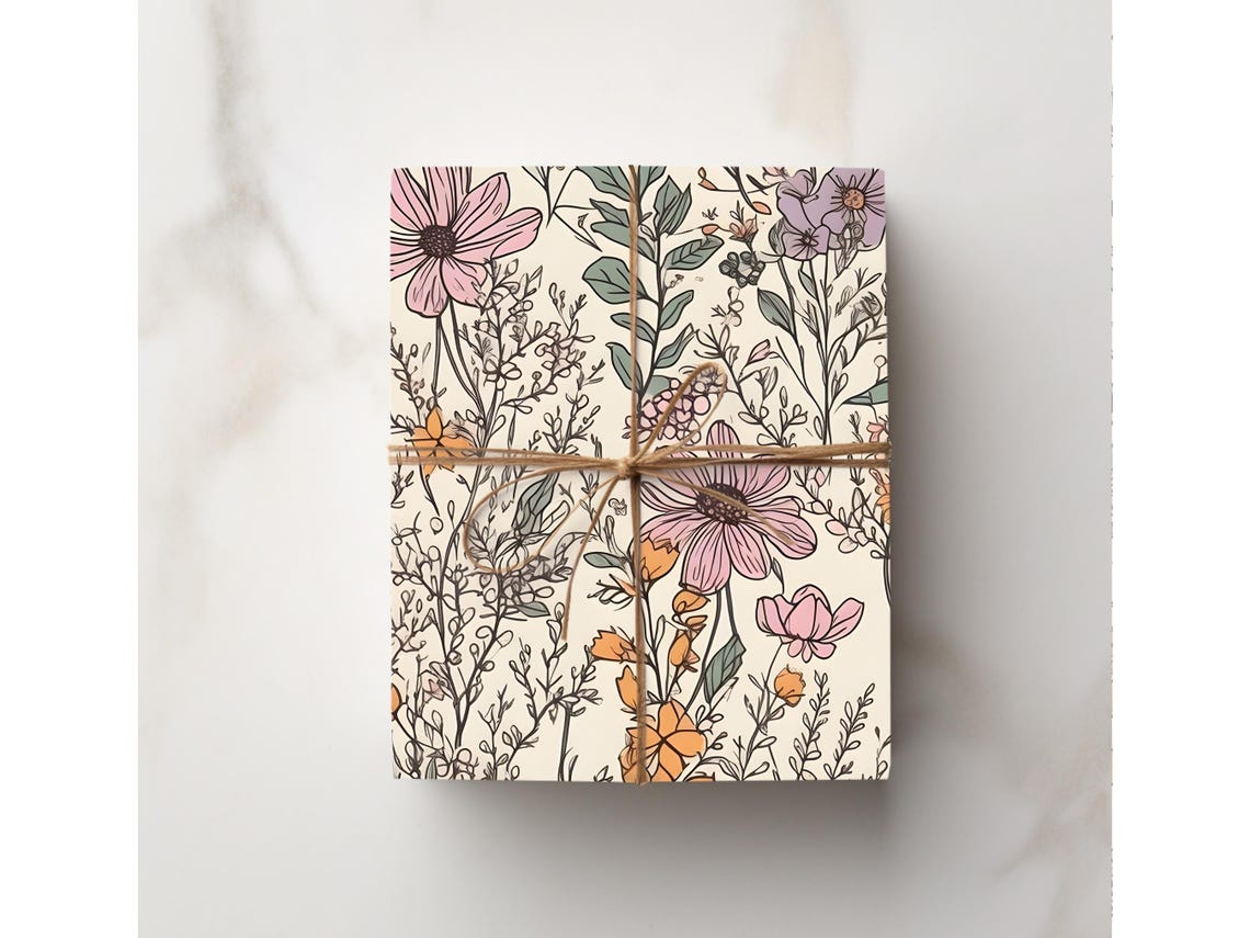 Wildflower Elegant Floral Gift Wrap