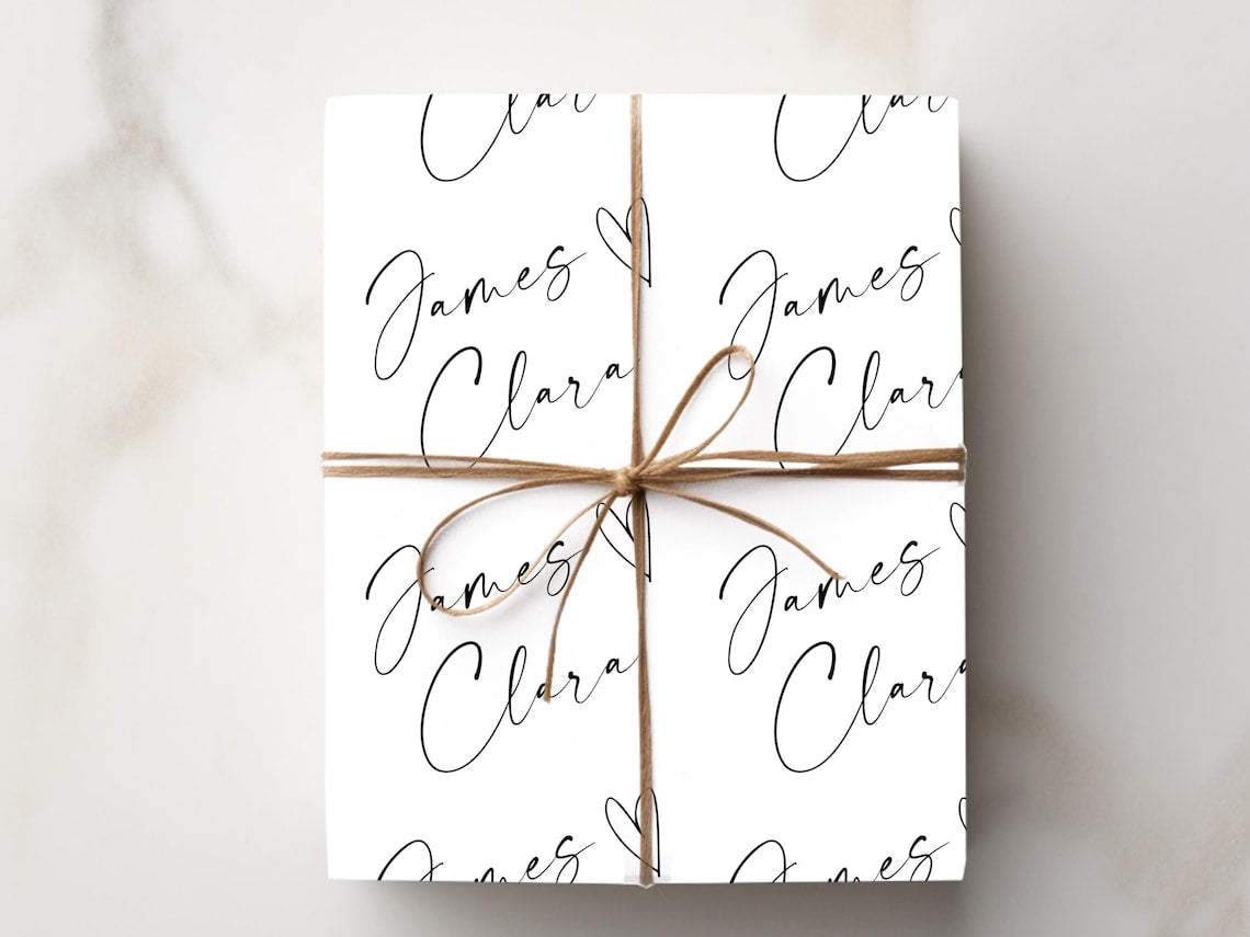 Custom Couples Name Gift Wrap