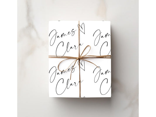 Custom Couples Name Gift Wrap