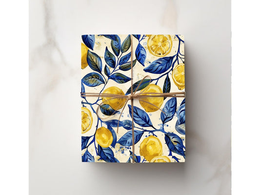 Toile Lemon Elegant Gift Wrap