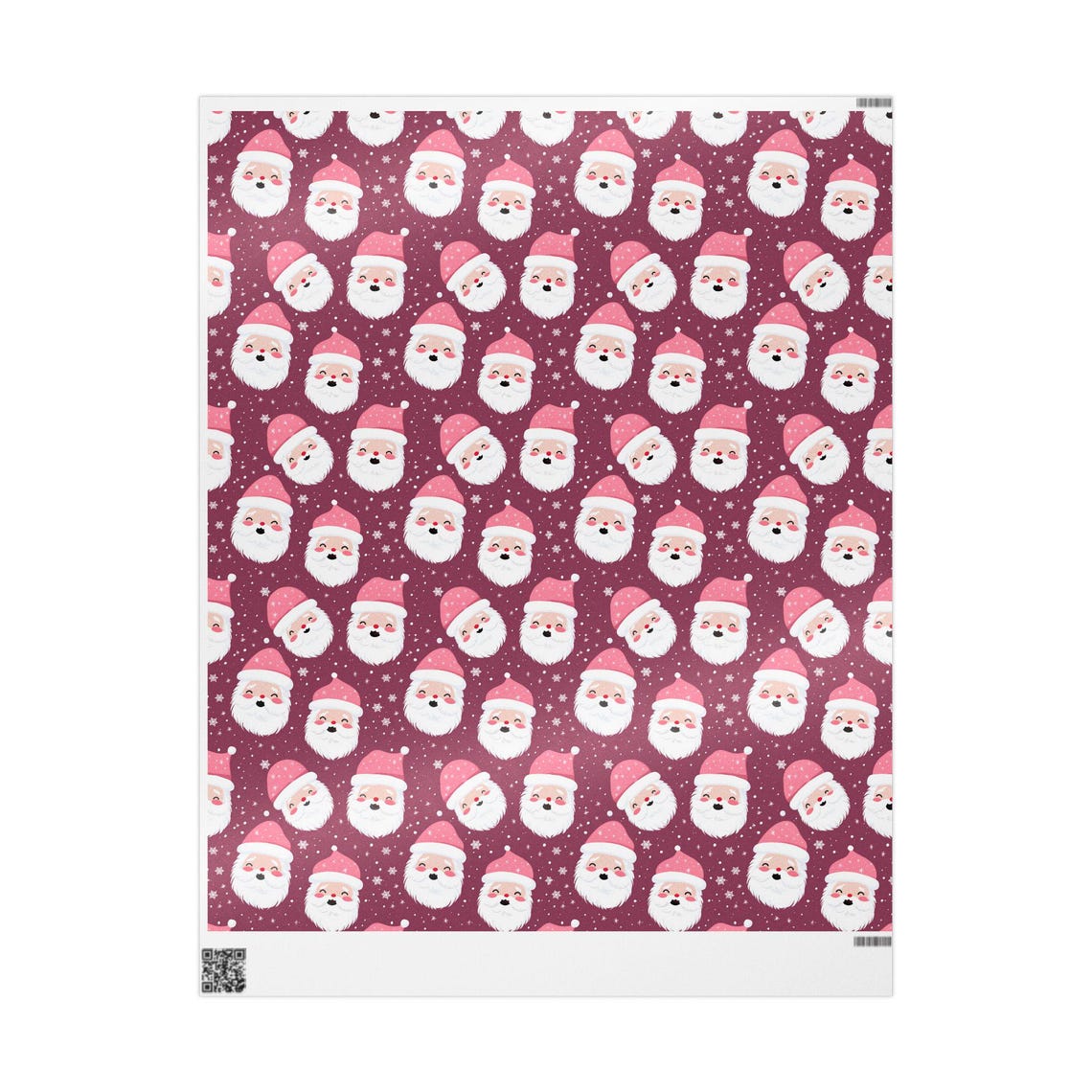 Happy Santa Cute Pink Gift Wrap