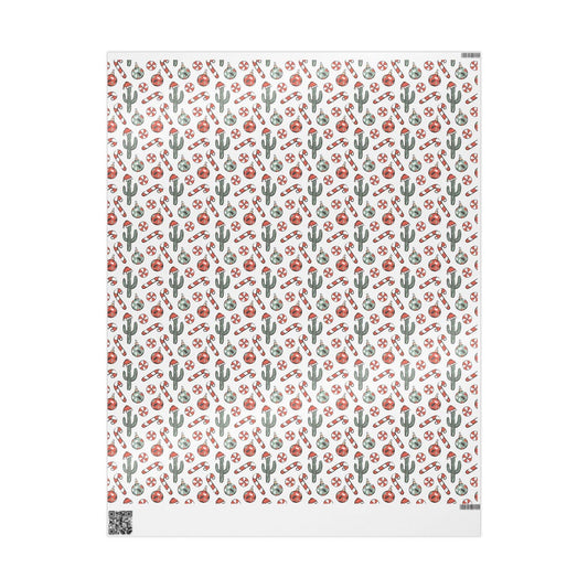 Cactus Candy Cane Western Gift Wrap