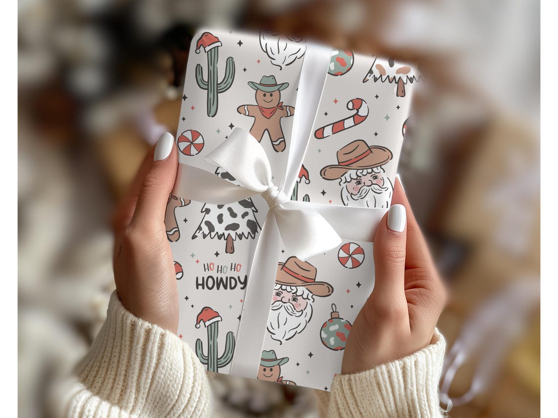 Cowboy Themed Western Gift Wrap