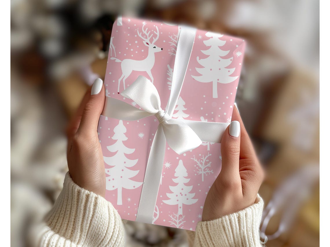 Pink Pastel Christmas Gift Wrap