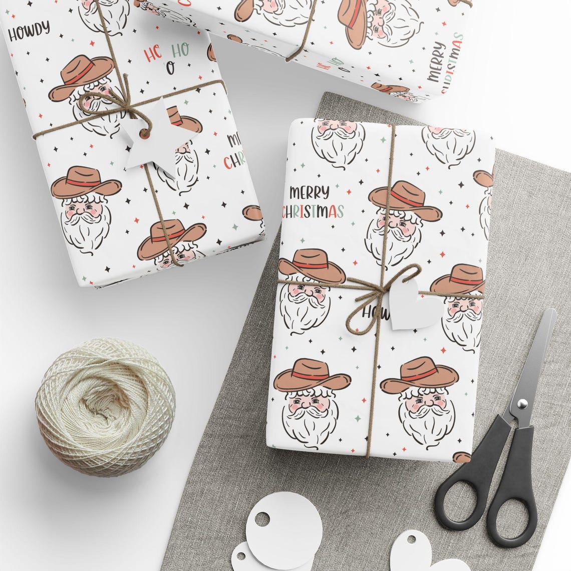 Howdy Cowboy Santa Gift Wrap