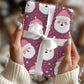 Happy Santa Cute Pink Gift Wrap