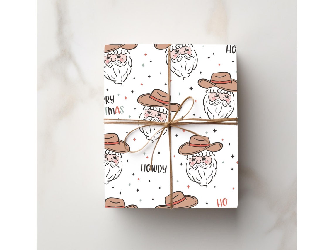 Howdy Cowboy Santa Gift Wrap