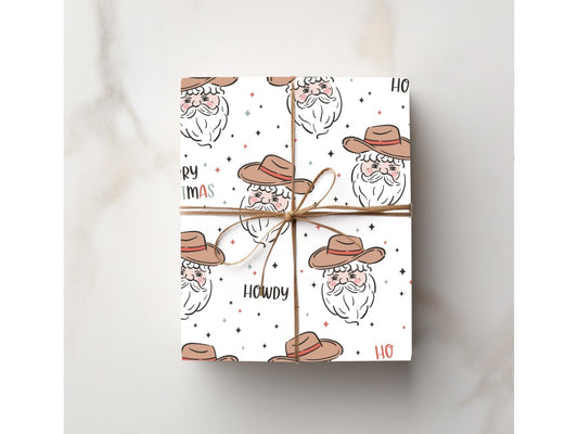 Howdy Cowboy Santa Gift Wrap