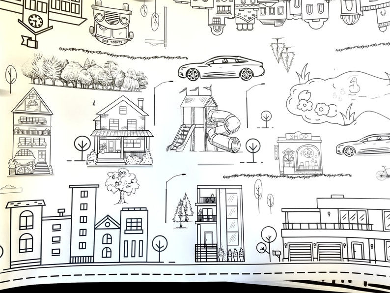 Neighborhood Theme Coloring Banner