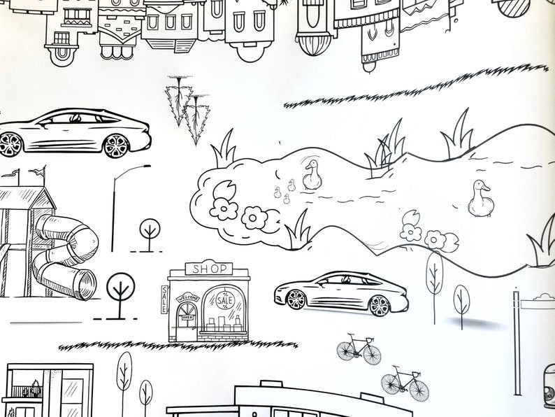 Neighborhood Theme Coloring Banner