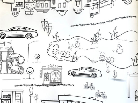 Neighborhood Theme Coloring Banner