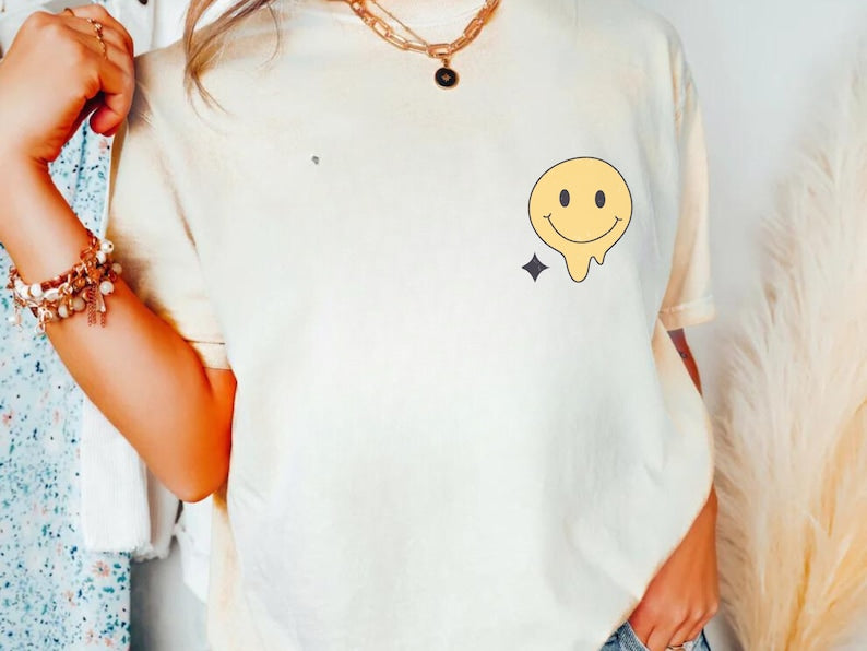 Smiley Face Front and Back Graphic Tee