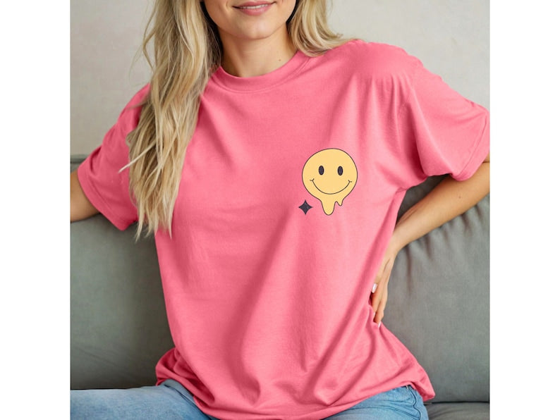 Smiley Face Front and Back Graphic Tee