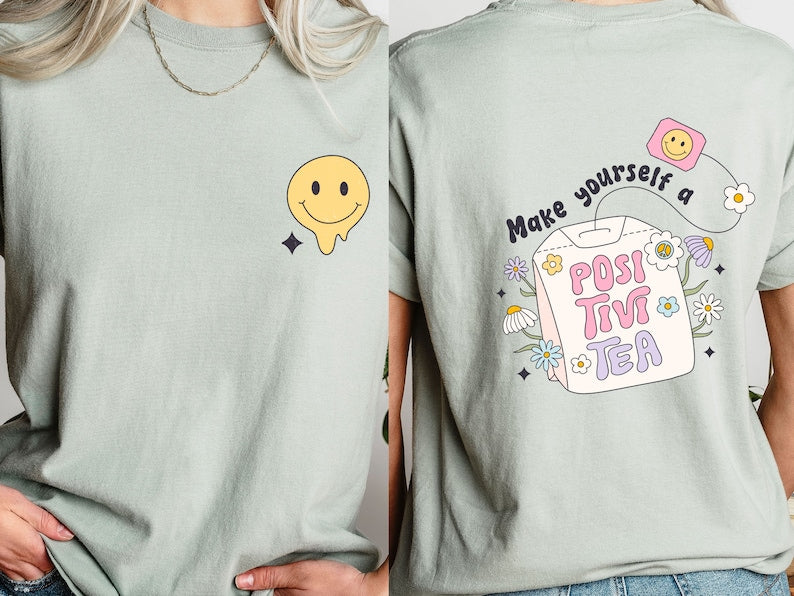 Smiley Face Front and Back Graphic Tee