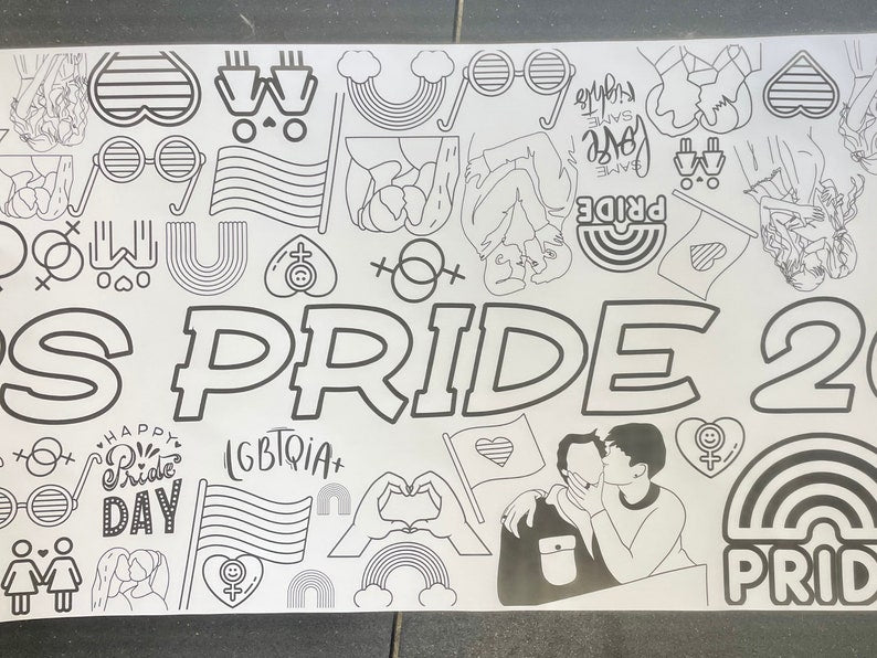 Pride Month LGBQ Coloring Banner