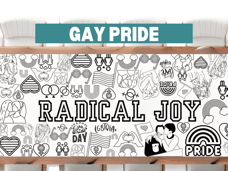 Pride Month LGBQ Coloring Banner