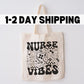 Retro Nurse Front and Back Tote Bag Gift