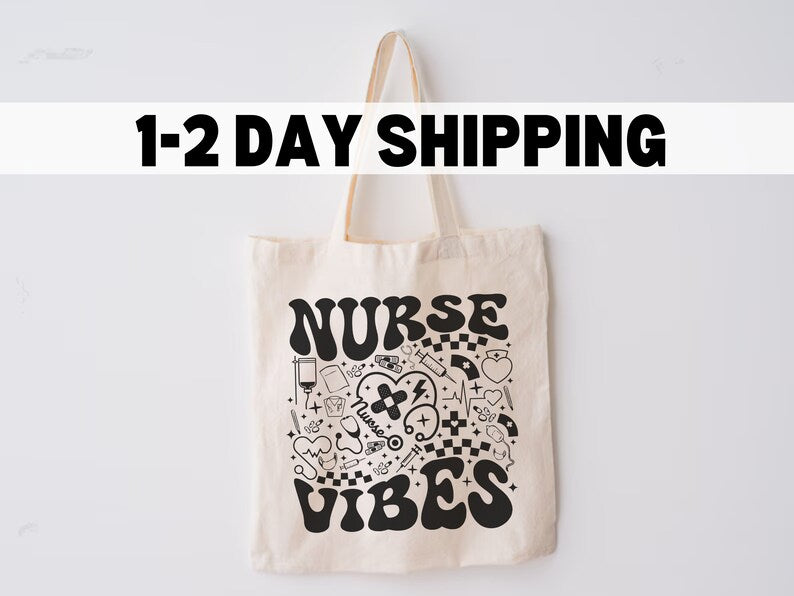 Retro Nurse Front and Back Tote Bag Gift