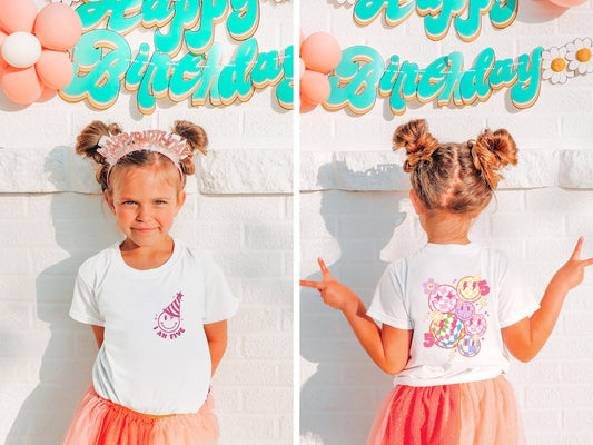 Custom Front and Back Retro Birthday Top