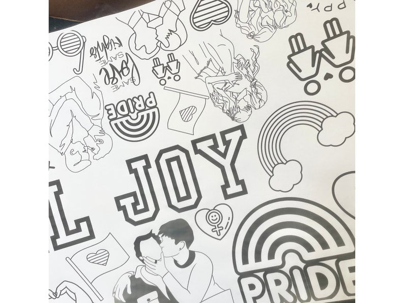 Pride Month LGBQ Coloring Banner