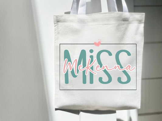 Personalized Teacher Name Tote Bag