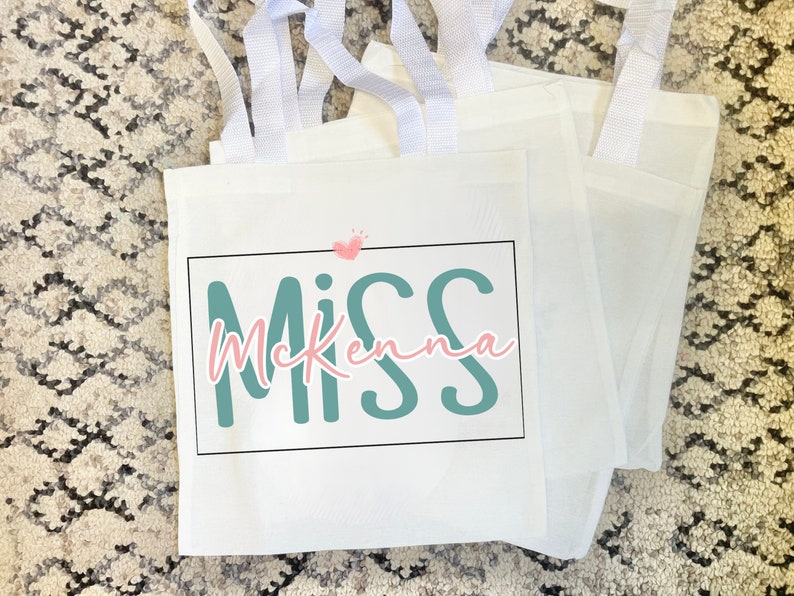 Personalized Teacher Name Tote Bag