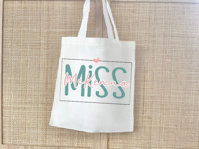 Personalized Teacher Name Tote Bag