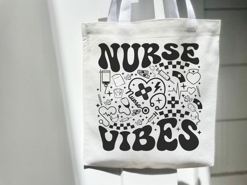 Retro Nurse Front and Back Tote Bag Gift