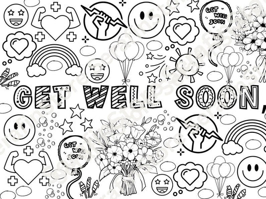 Get Well Soon Large Coloring Banner