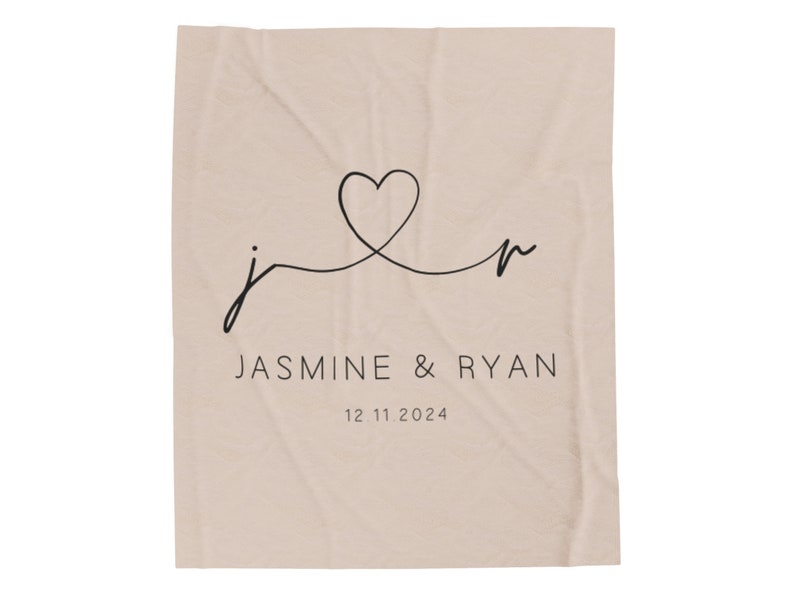 Personalized Wedding Couple Fleece Throw Blanket