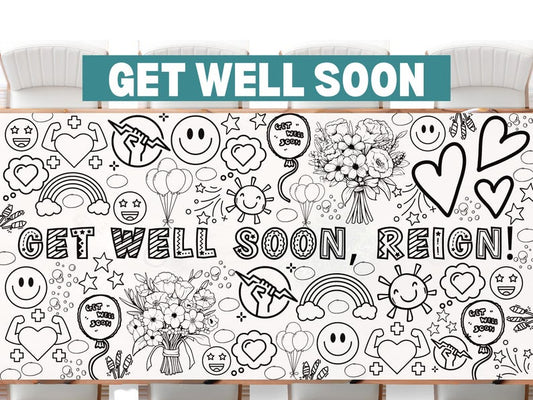 Get Well Soon Large Coloring Banner