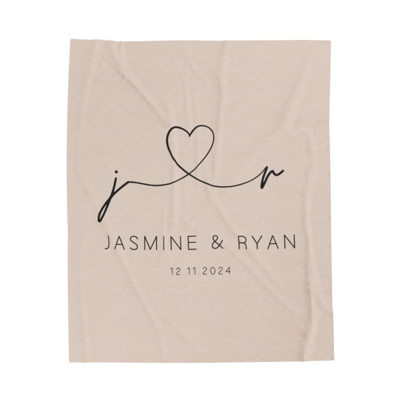 Personalized Wedding Couple Fleece Throw Blanket